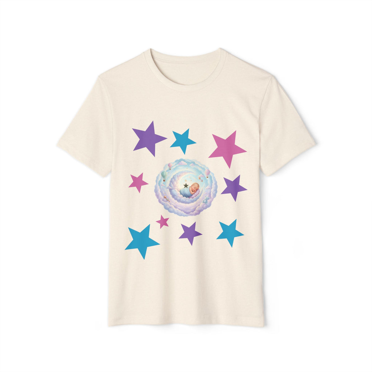 T-Shirt — Dreamy Baby in Cloud Illustration Organic Tee