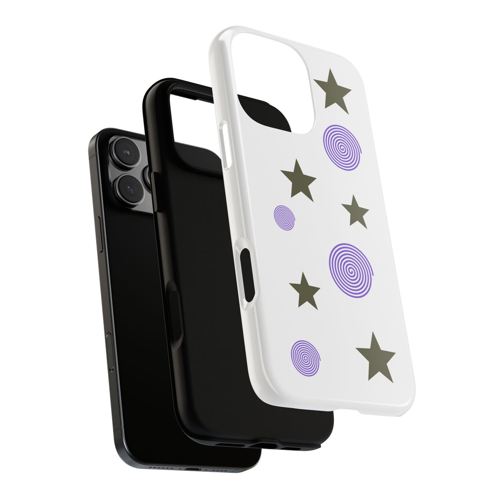 Trendy Phone Case, Stylish Phone Cover, Protective Phone Shell, Unique Phone Accessory, Gift for Her, Star and Swirl Design
