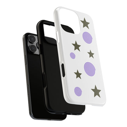 Trendy Phone Case, Stylish Phone Cover, Protective Phone Shell, Unique Phone Accessory, Gift for Her, Star and Swirl Design