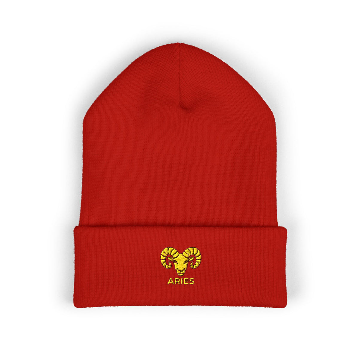 Aries Zodiac Embroidered Cuffed Beanie