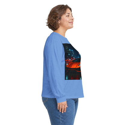 Long Sleeve Tee — Neon City Red Sports Car Streetwear