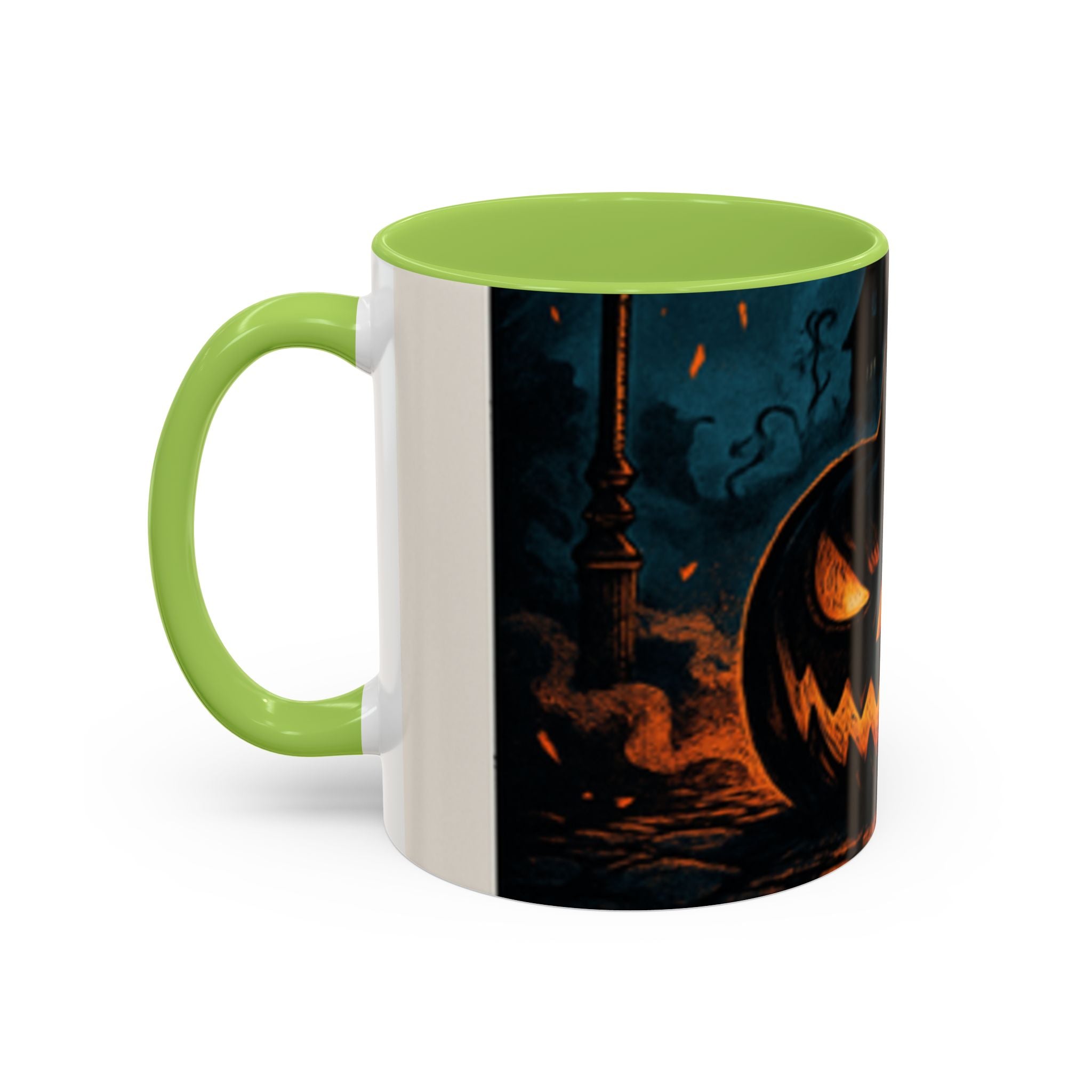 Spooky Pumpkin Coffee Accent Mug — Autumn Vibes Ceramic Coffee Cup (11/15 oz)
