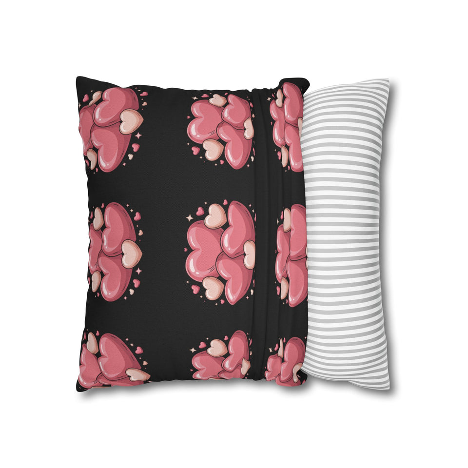 CartersLog Pink Heart Cluster Square Pillow Cover – Valentine’s Day Decorative Pillowcase