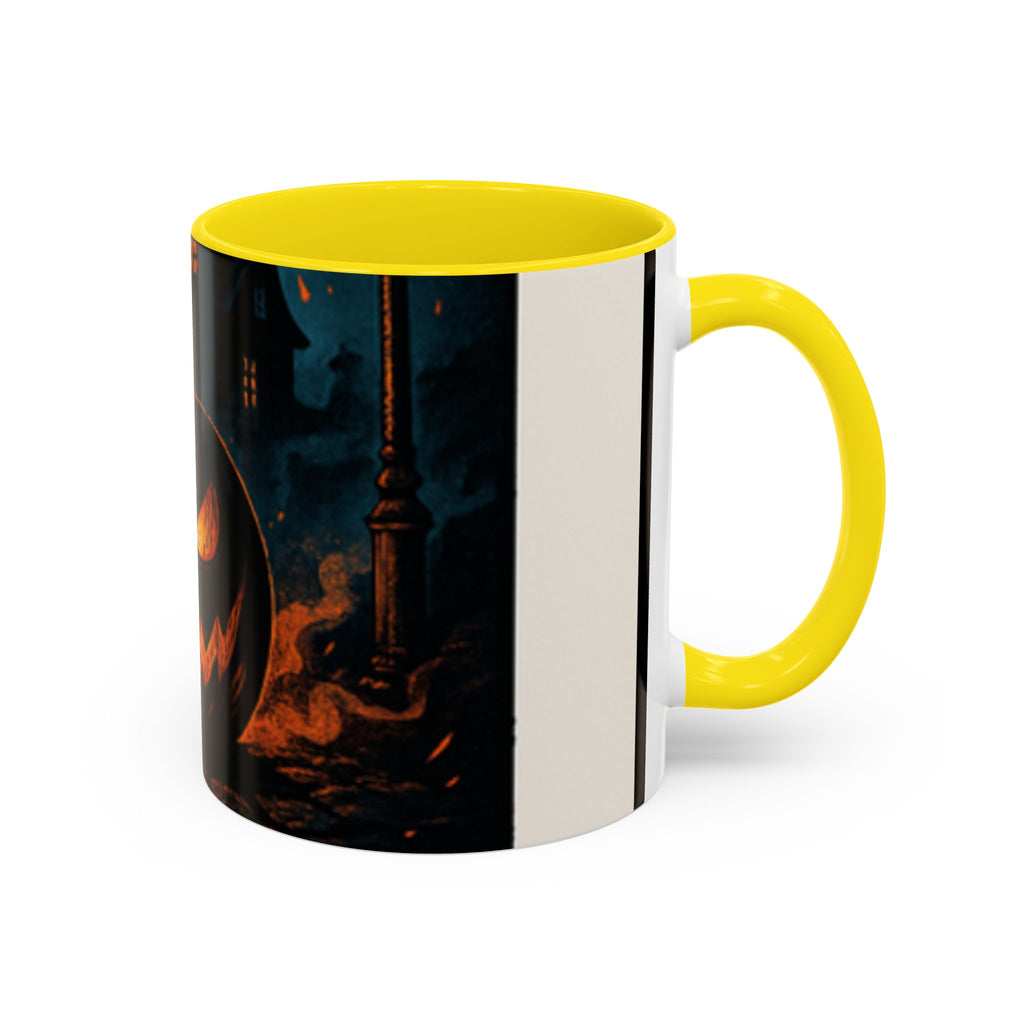 Spooky Pumpkin Coffee Accent Mug — Autumn Vibes Ceramic Coffee Cup (11/15 oz)
