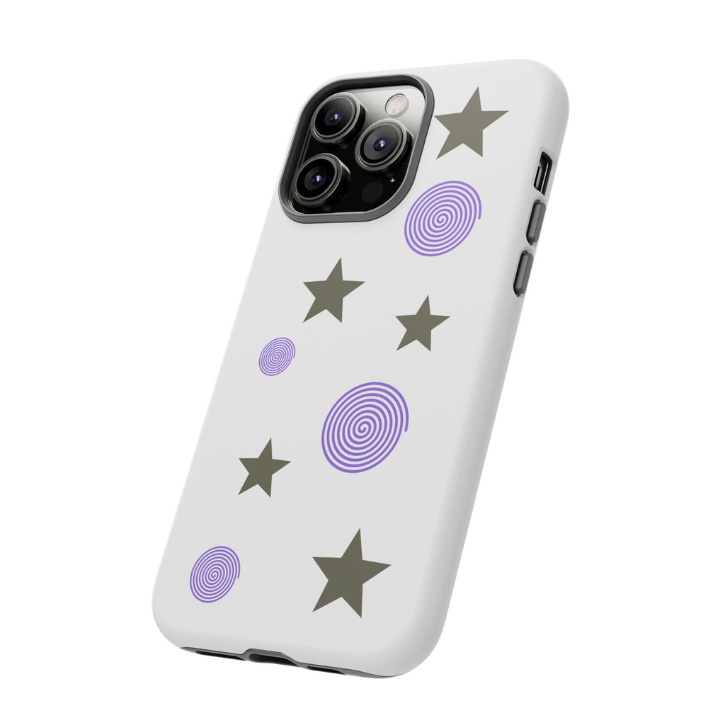 Trendy Phone Case, Stylish Phone Cover, Protective Phone Shell, Unique Phone Accessory, Gift for Her, Star and Swirl Design