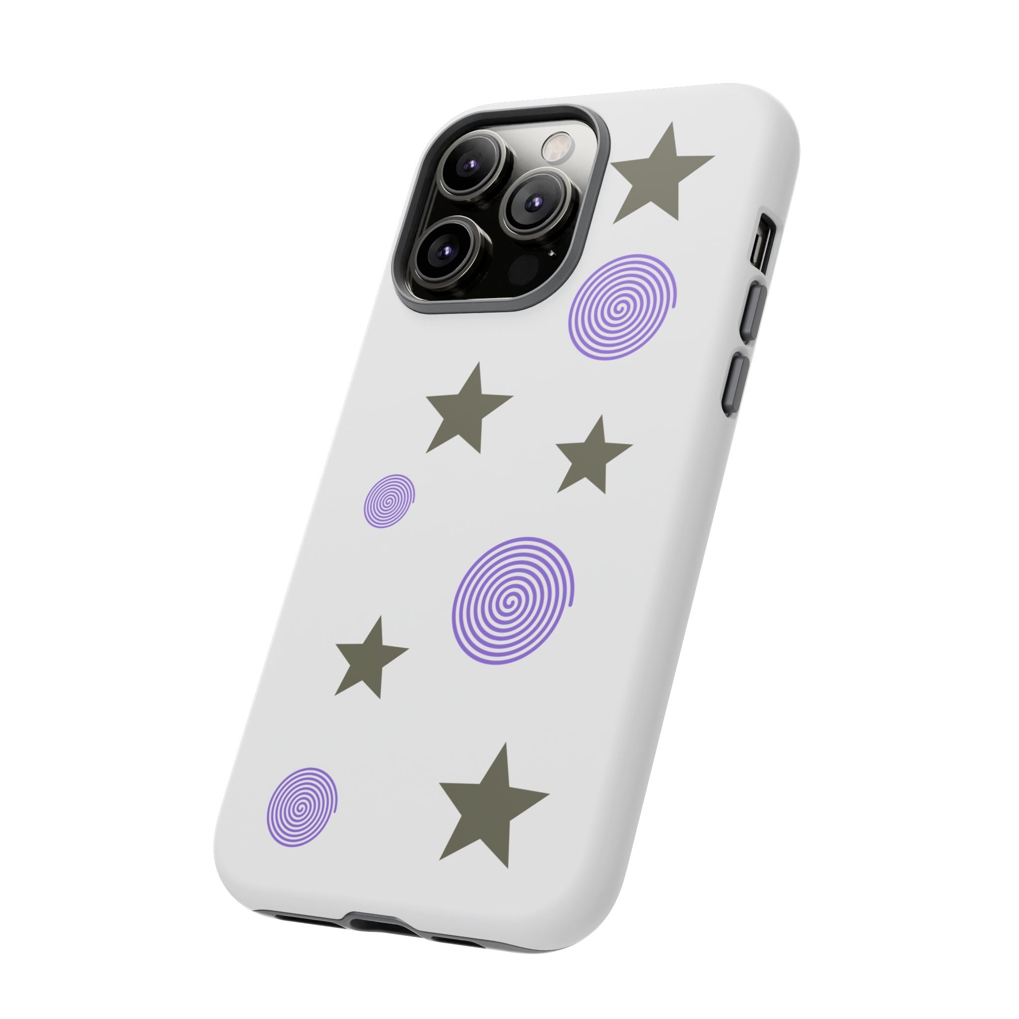 Trendy Phone Case, Stylish Phone Cover, Protective Phone Shell, Unique Phone Accessory, Gift for Her, Star and Swirl Design