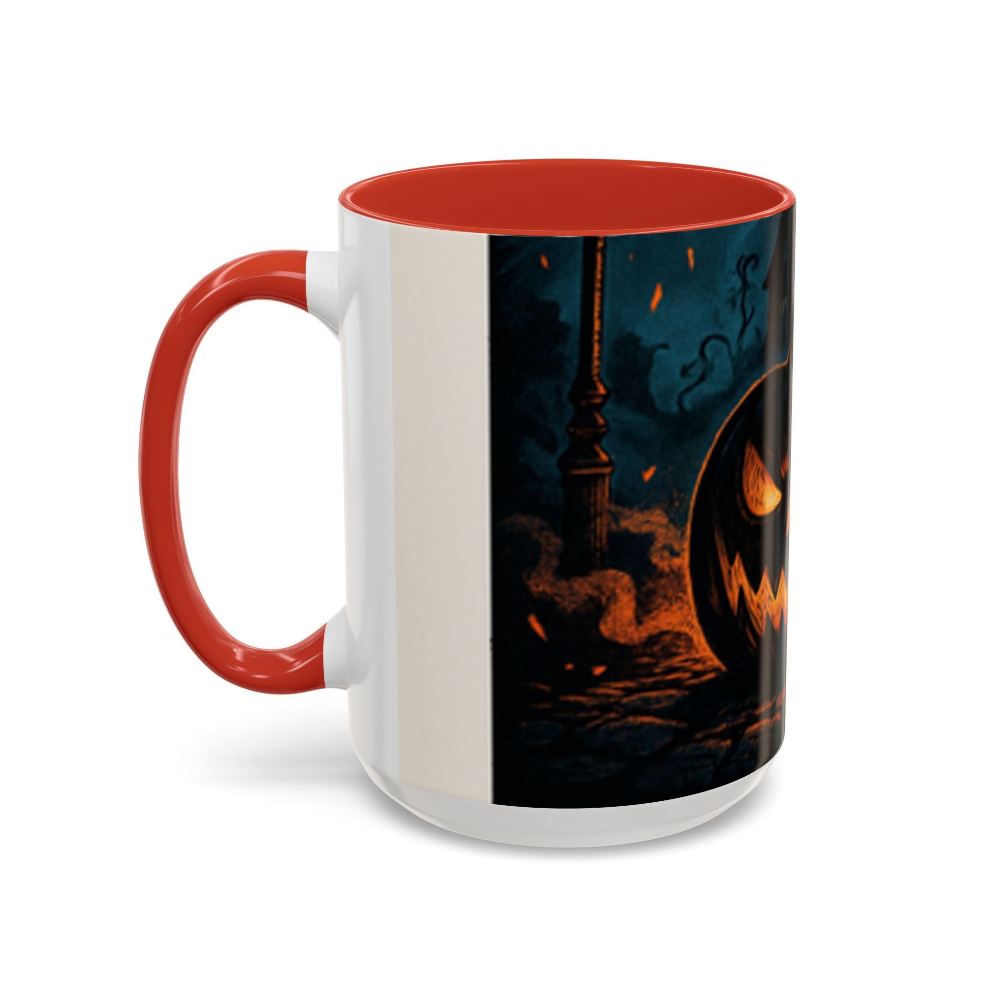 Spooky Pumpkin Coffee Accent Mug — Autumn Vibes Ceramic Coffee Cup (11/15 oz)