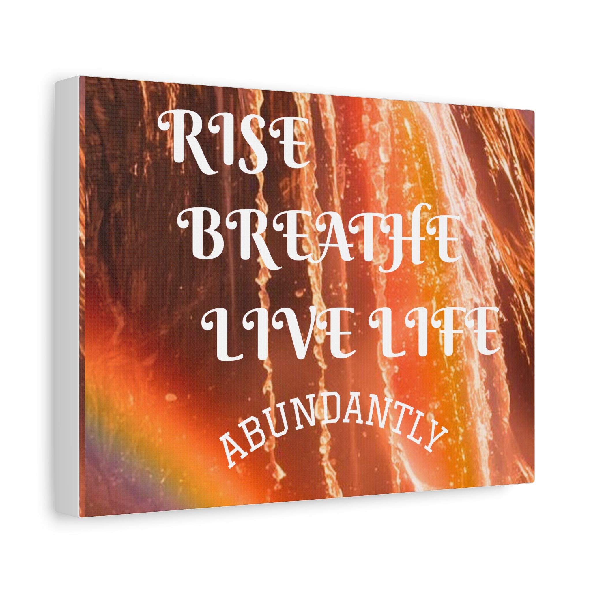 Inspirational Wall Art Canvas, RISE & BREATHE, Motivational Home Decor, Gift for Yoga Lovers, Positive Vibes Art