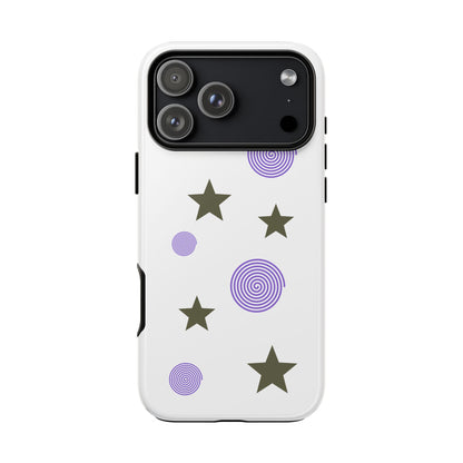 Trendy Phone Case, Stylish Phone Cover, Protective Phone Shell, Unique Phone Accessory, Gift for Her, Star and Swirl Design