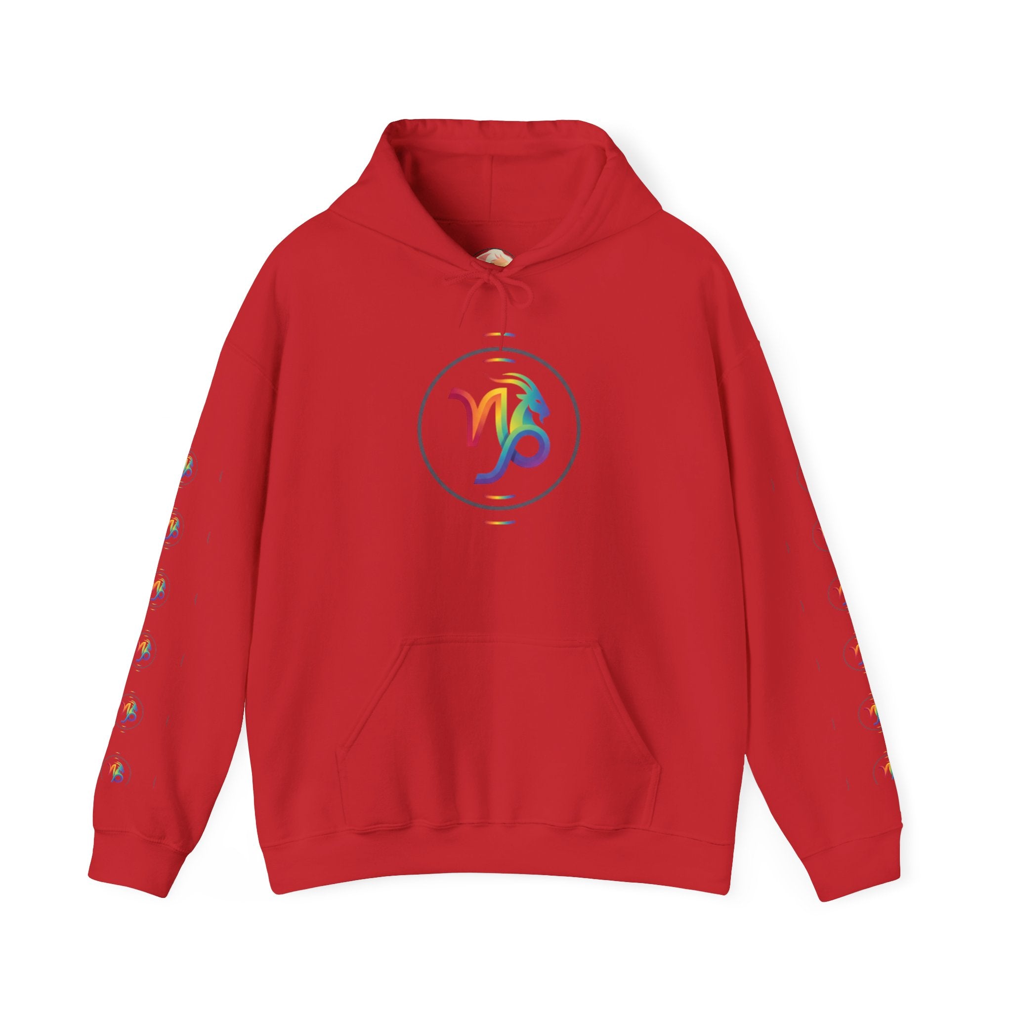 Capricorn Rainbow Zodiac Hoodie — Colorful Astrology Sweatshirt with Capricorn Symbol