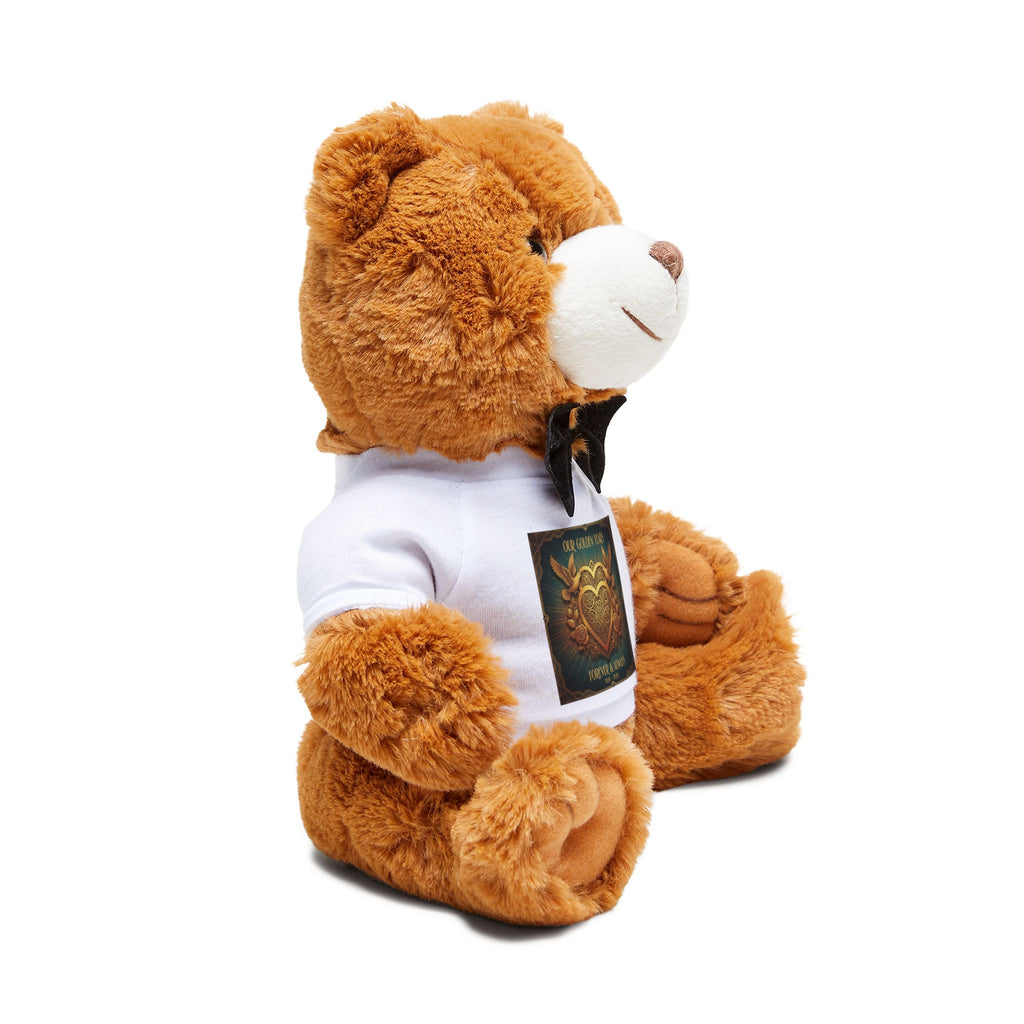Plush Teddy Bear with Custom T-Shirt — Cute Heart Graphic Gift