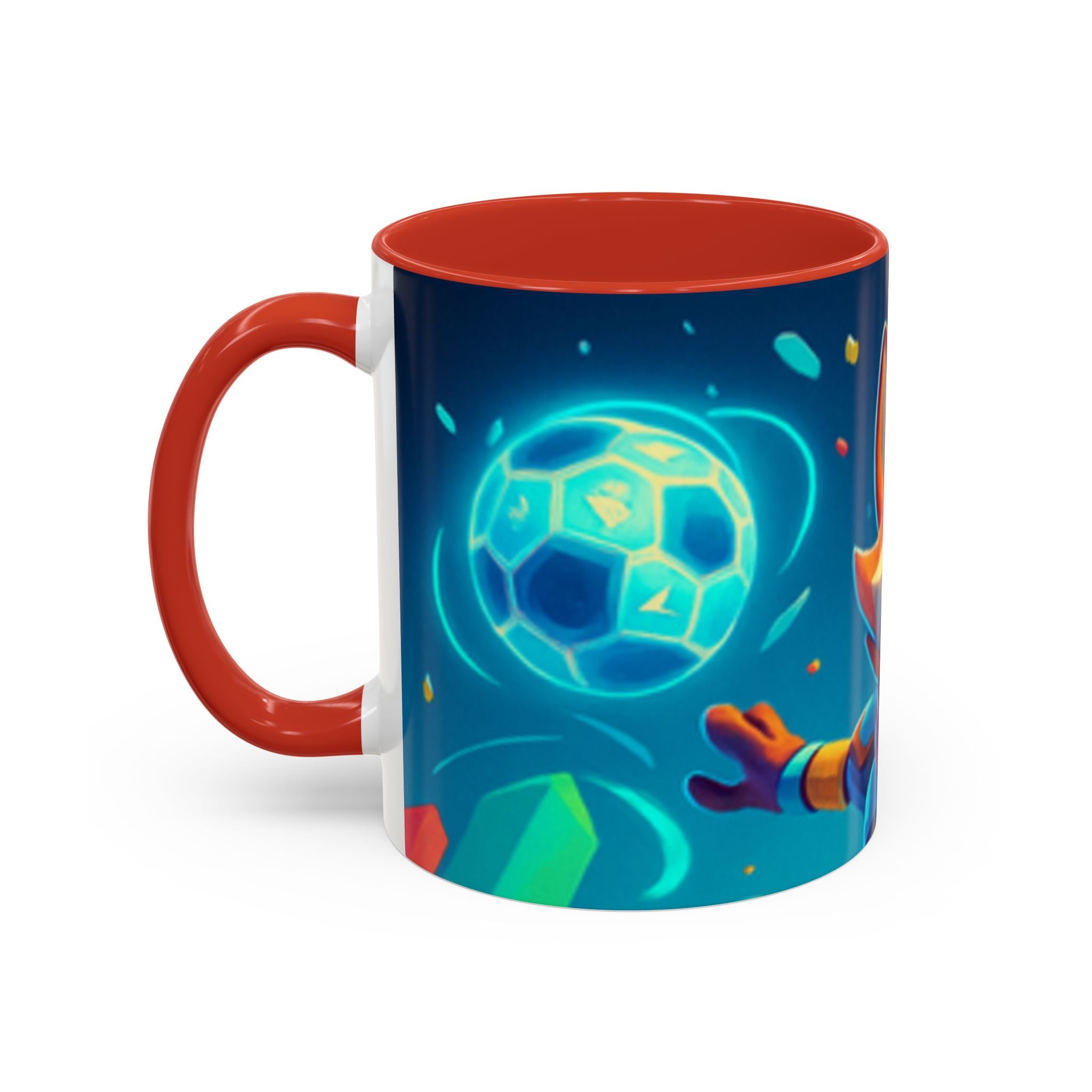Happy Fox Space Adventure Accent Coffee Mug | Cute Fox Character, Colorful Cosmic Design