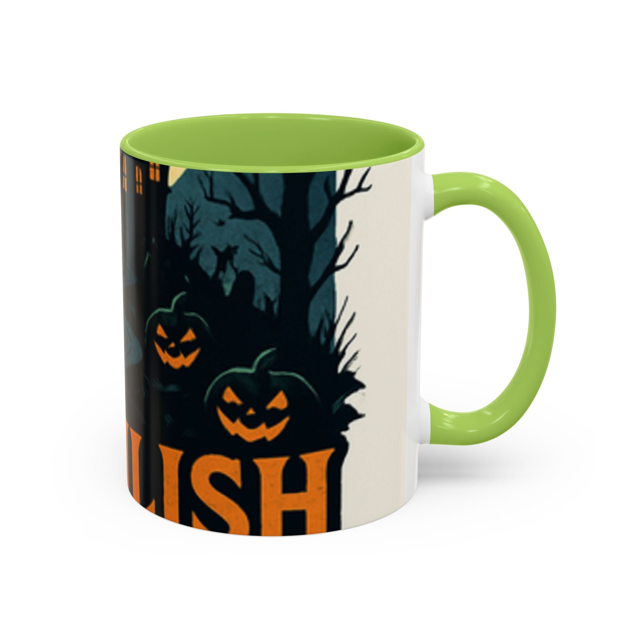 Spooky Cozy October Accent Coffee Mug — Autumn Vibe Ceramic (11/15 oz)
