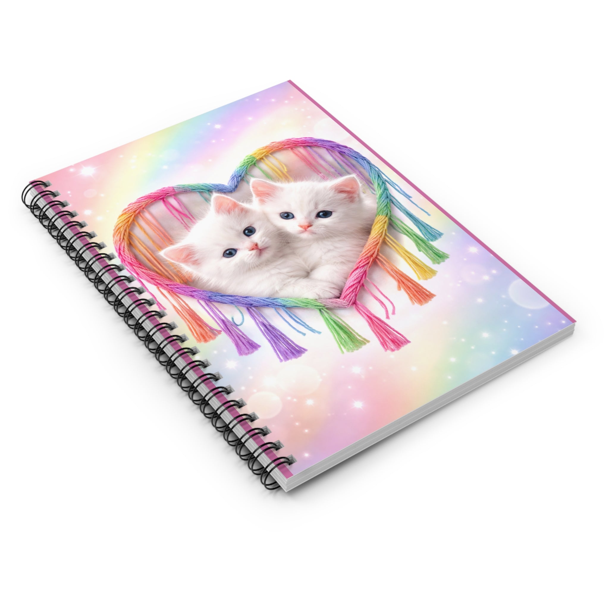 Kawaii Rainbow Kittens Ruled Spiral Notebook