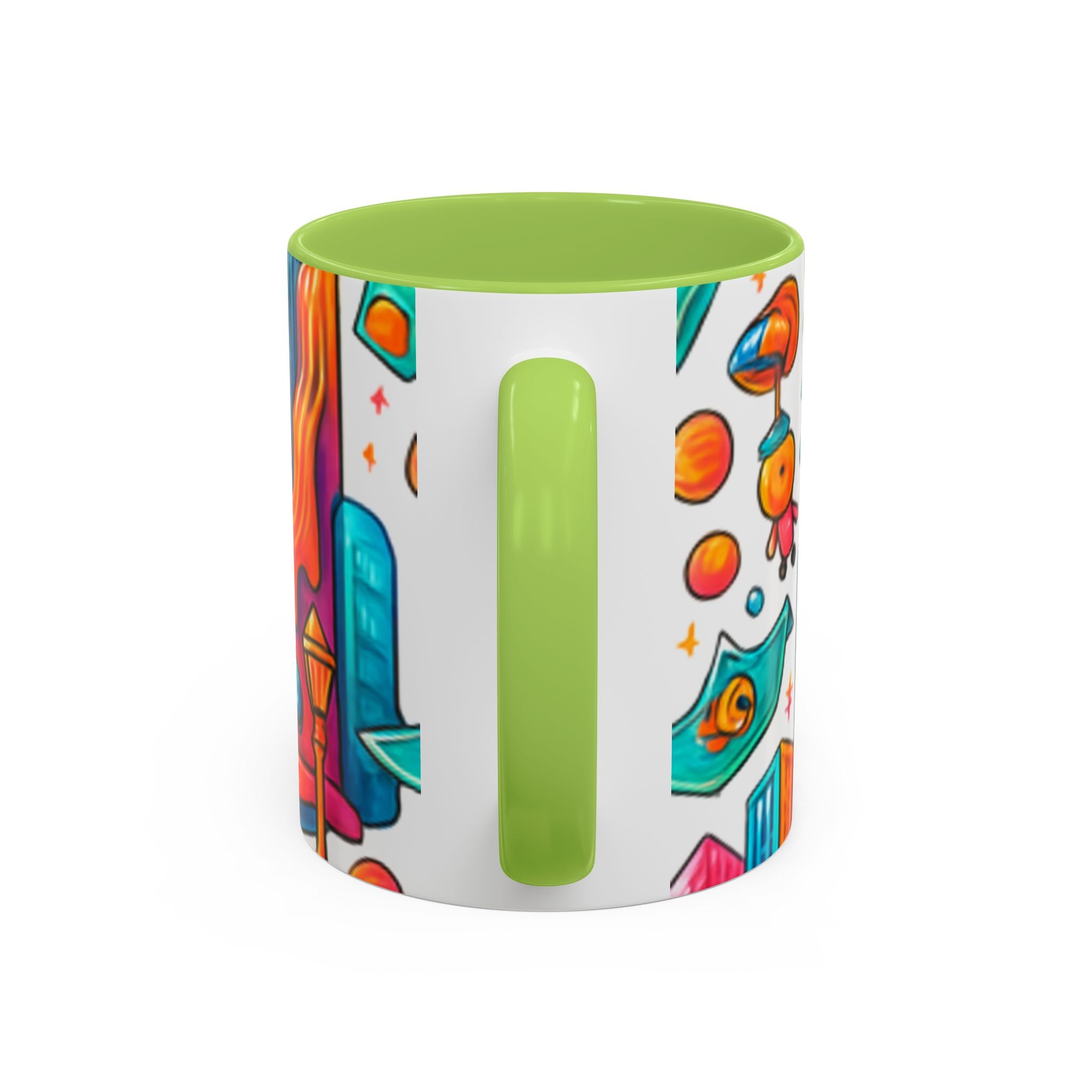 Colorful Cosmic Design Accent Coffee Mug | Cute Modern Cosmic Art