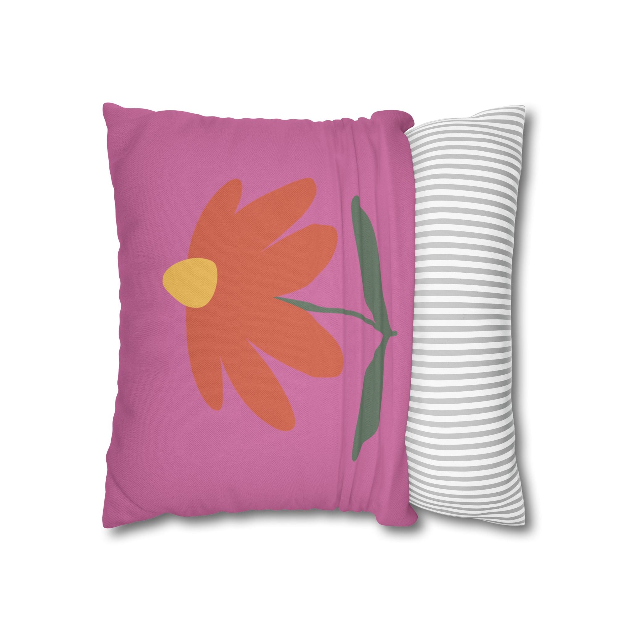 Vibrant Floral Square Pillowcase, Cozy Home Decor, Gift, Bedroom Accent, Spring Interior, Flower Cushion Cover