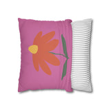 Vibrant Floral Square Pillowcase, Cozy Home Decor, Gift, Bedroom Accent, Spring Interior, Flower Cushion Cover