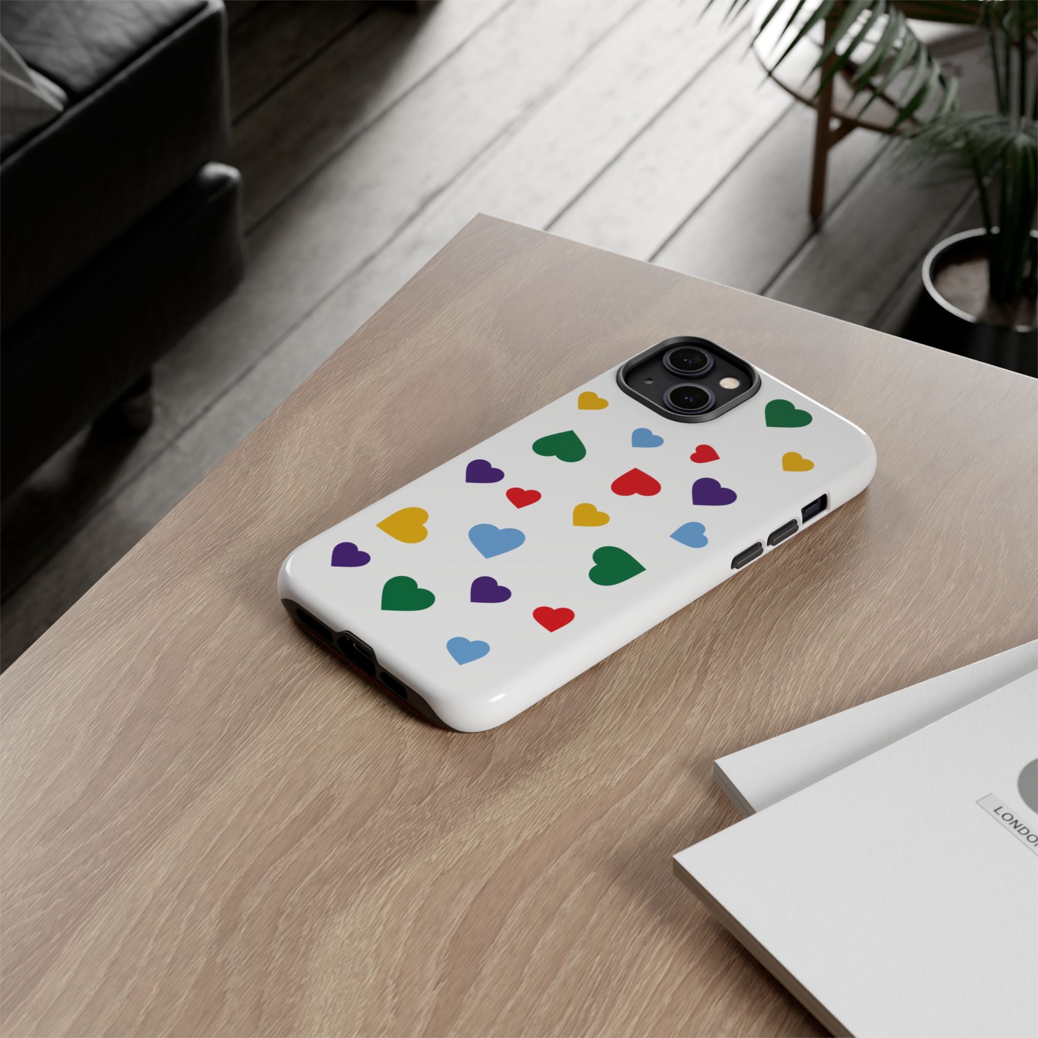 Rainbow Hearts Phone Case | Tough Cases, Spring Vibe, Trendy Accessories