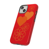 Stylish Phone Case with Floral Hearts Design, Tough Phone Cover, Unique Gift for Her, Trendy Accessories, Spring Vibe, Custom Cases