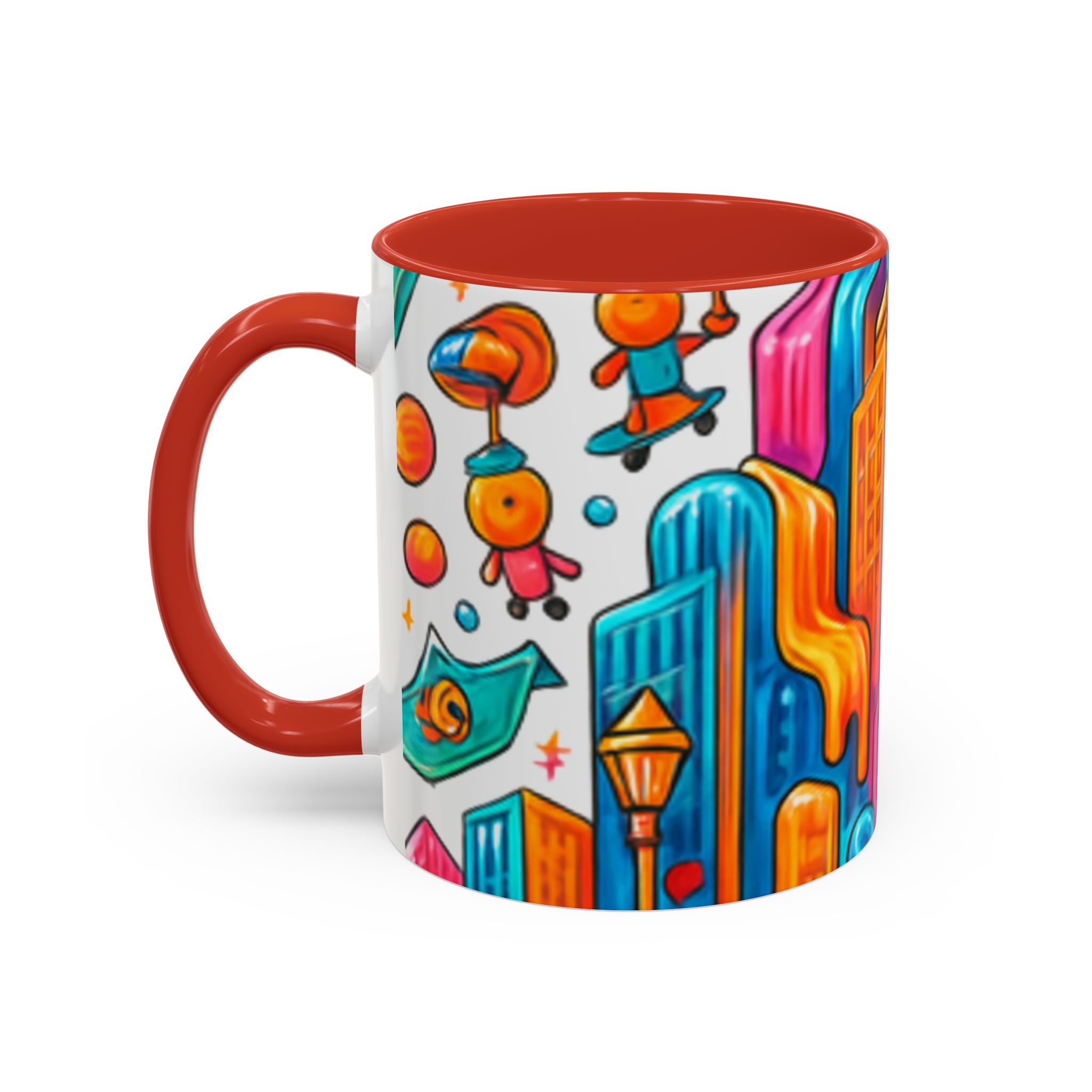 Colorful Cosmic Design Accent Coffee Mug | Cute Modern Cosmic Art
