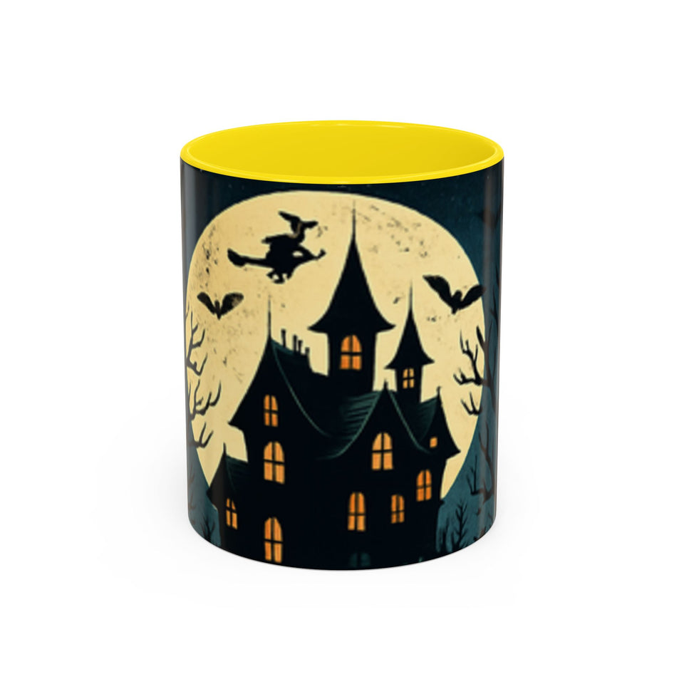 CartersLog Cozy October Fright Night Accent Coffee Mug – 11oz & 15oz Autumn Halloween Ceramic Cup