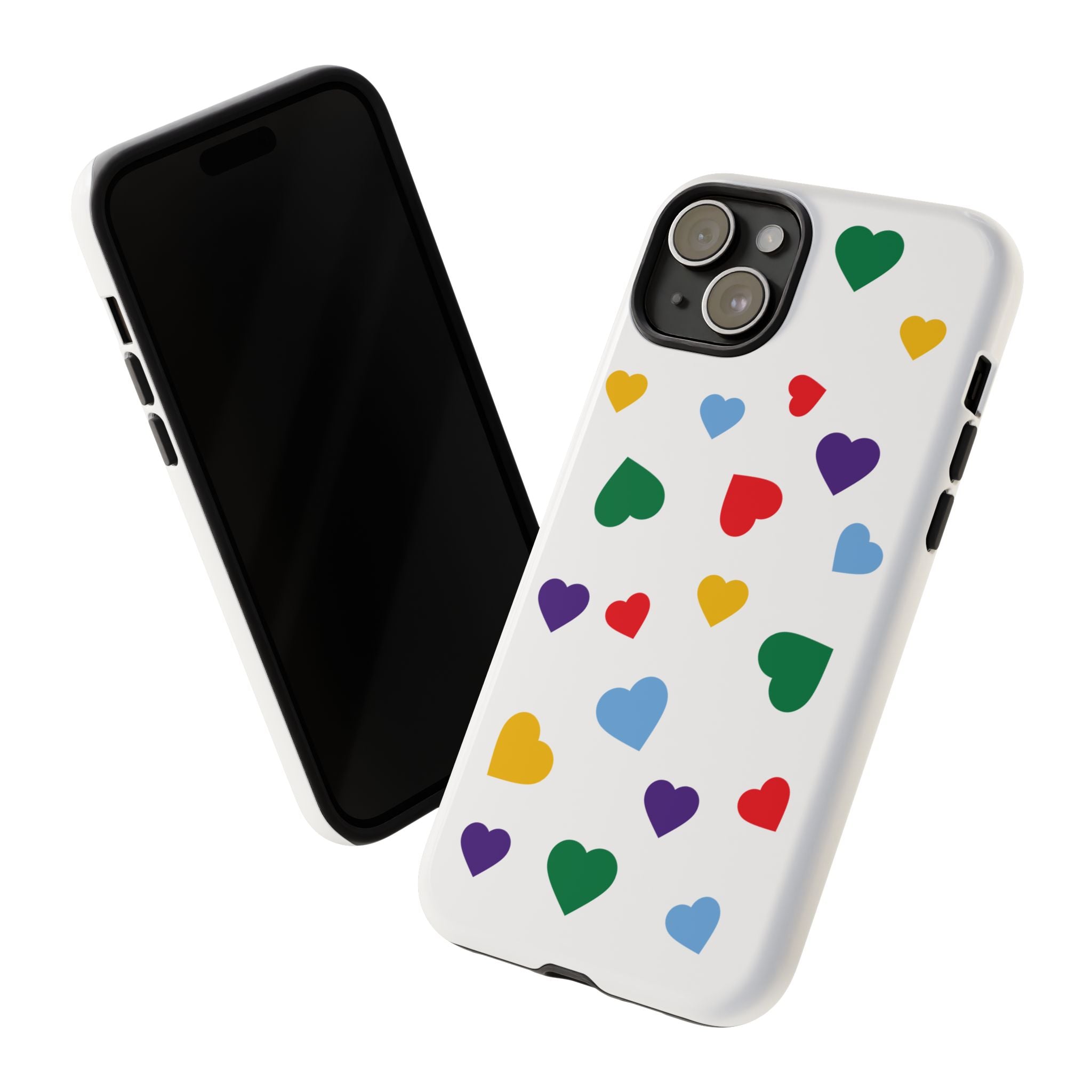 Rainbow Hearts Phone Case | Tough Cases, Spring Vibe, Trendy Accessories