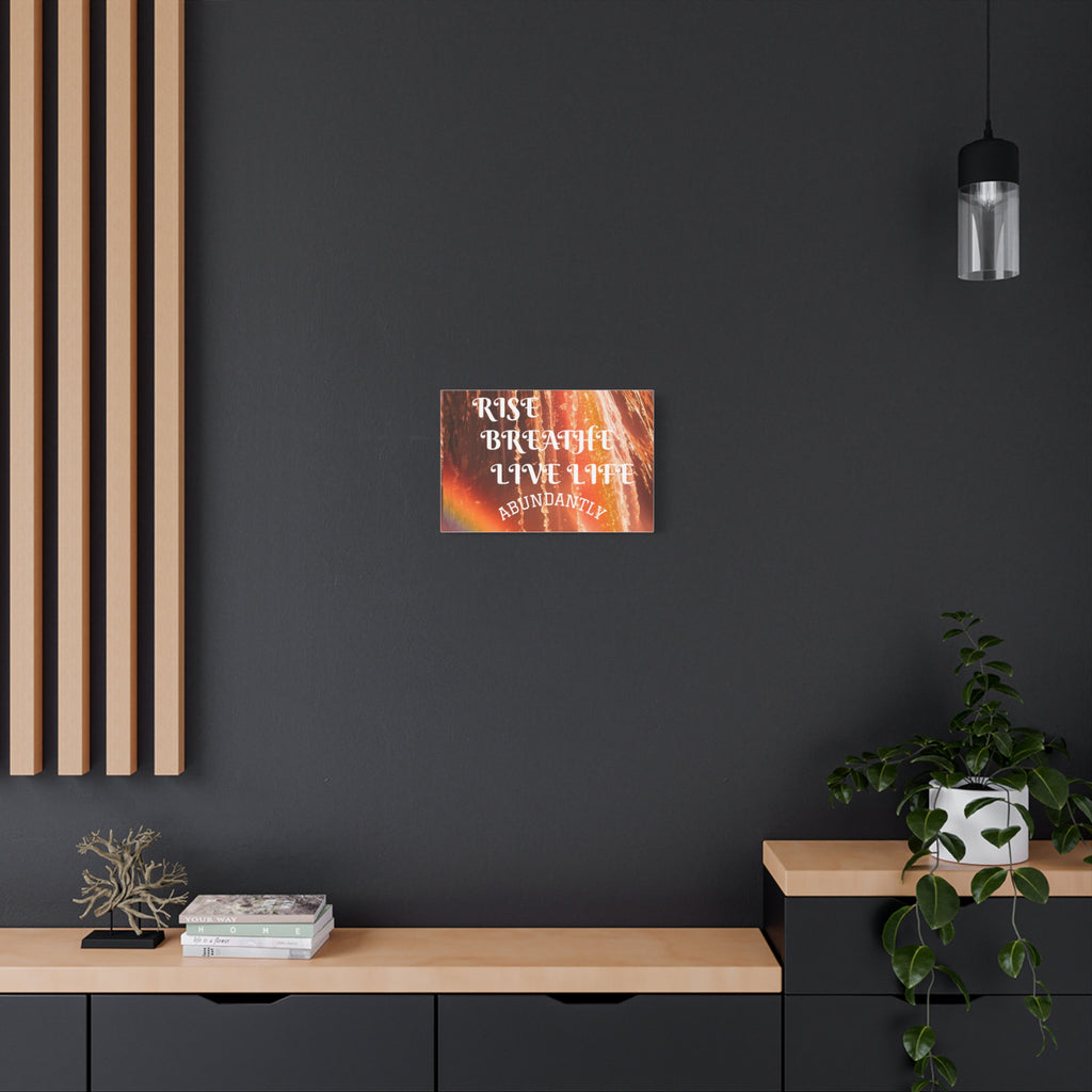 Inspirational Wall Art Canvas, RISE & BREATHE, Motivational Home Decor, Gift for Yoga Lovers, Positive Vibes Art