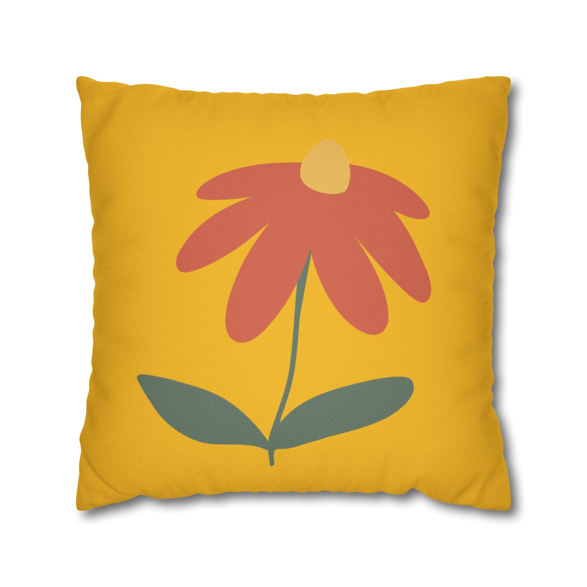 Vibrant Floral Square Pillowcase, Cozy Home Decor, Gift, Bedroom Accent, Spring Interior, Flower Cushion Cover