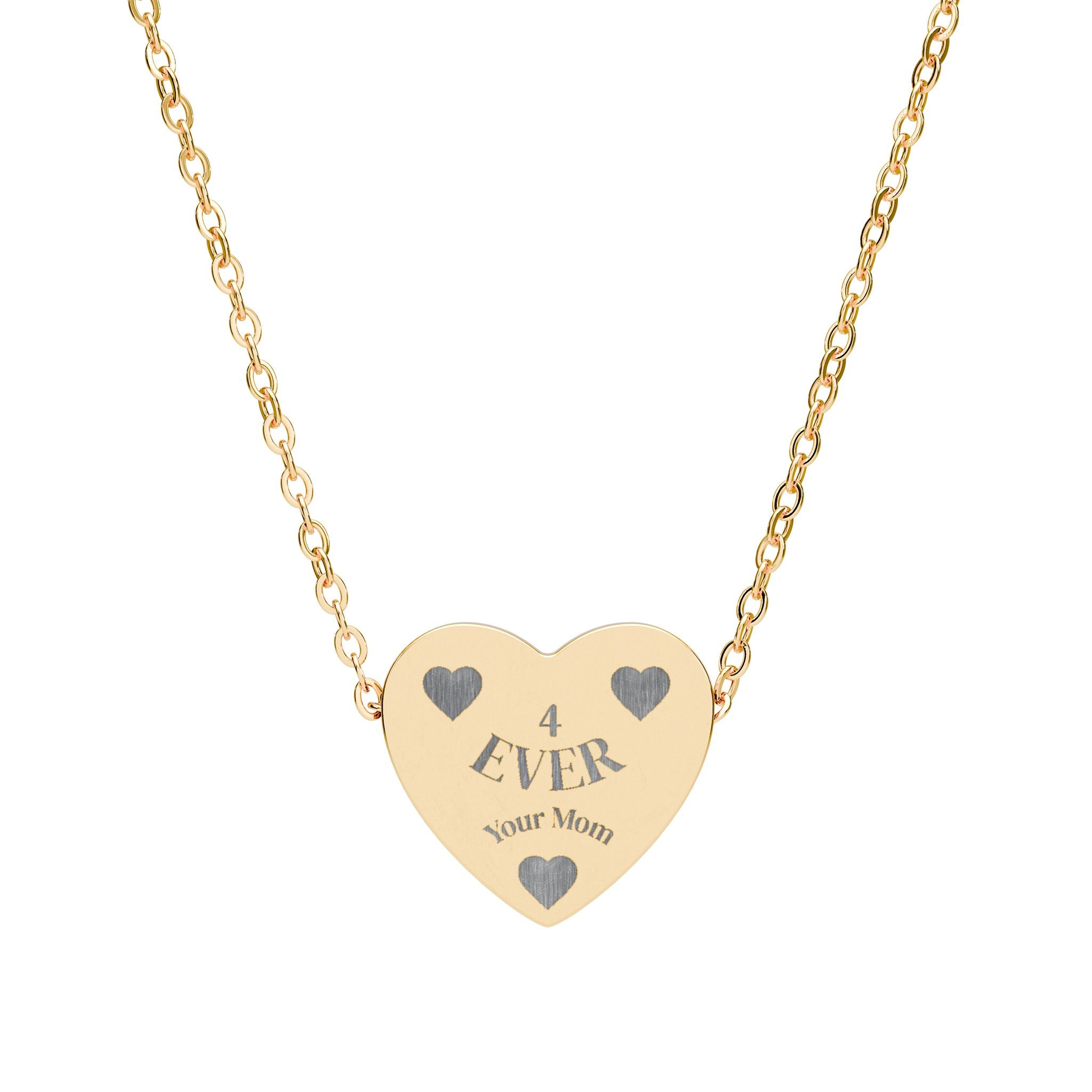 Engraved Heart Necklace — Personalized Love Pendant