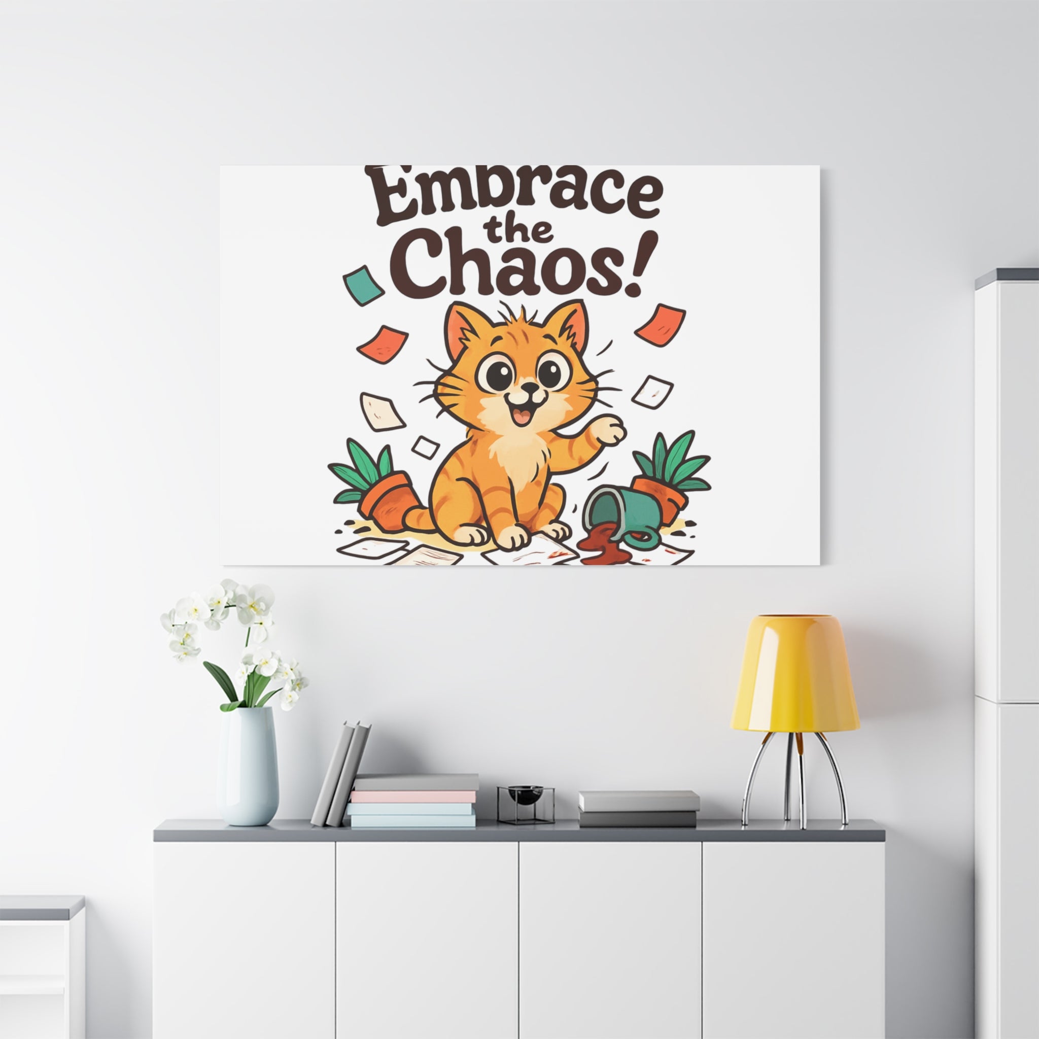 Embrace the Chaos! Cat Canvas | Matte Stretched Wall Art