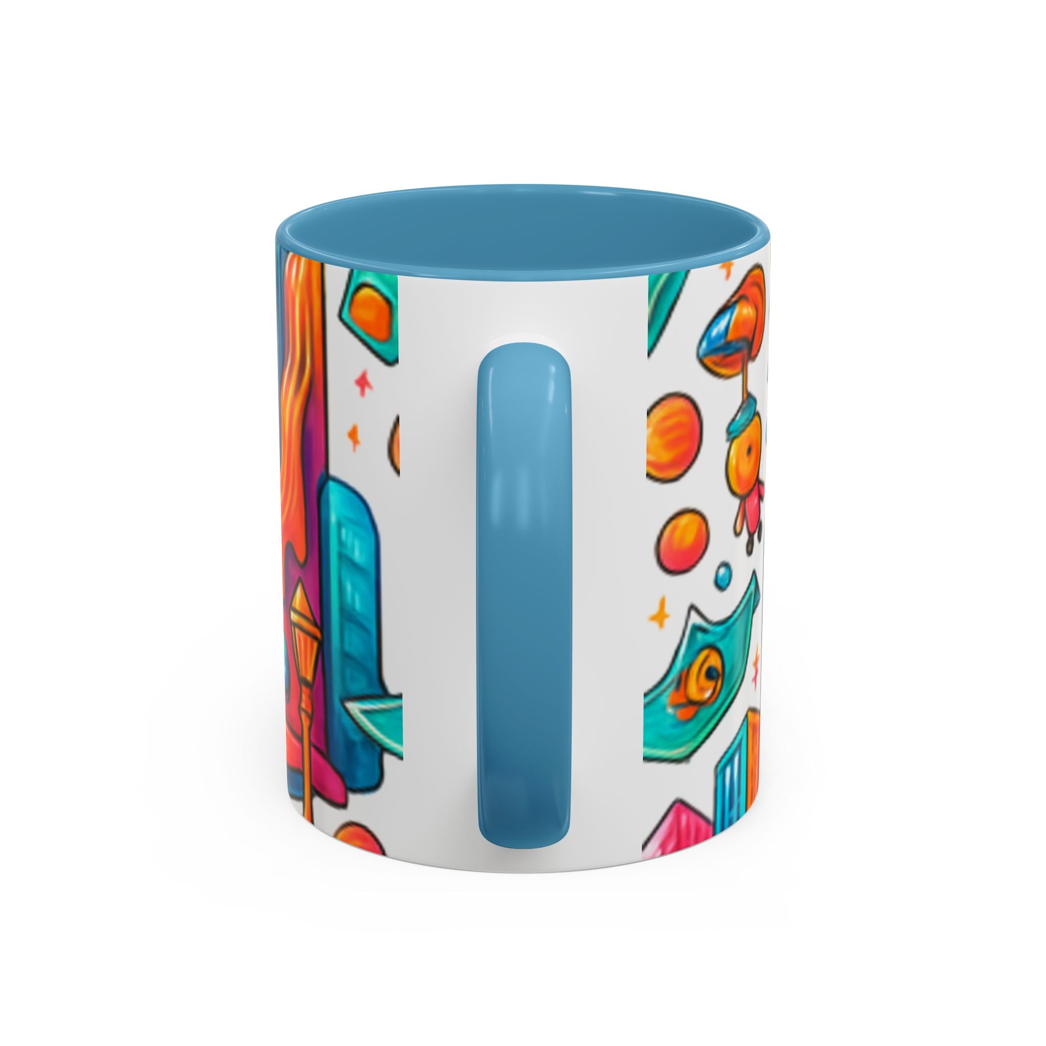 Colorful Cosmic Design Accent Coffee Mug | Cute Modern Cosmic Art