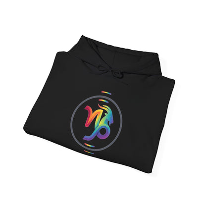 Capricorn Rainbow Zodiac Hoodie — Colorful Astrology Sweatshirt with Capricorn Symbol