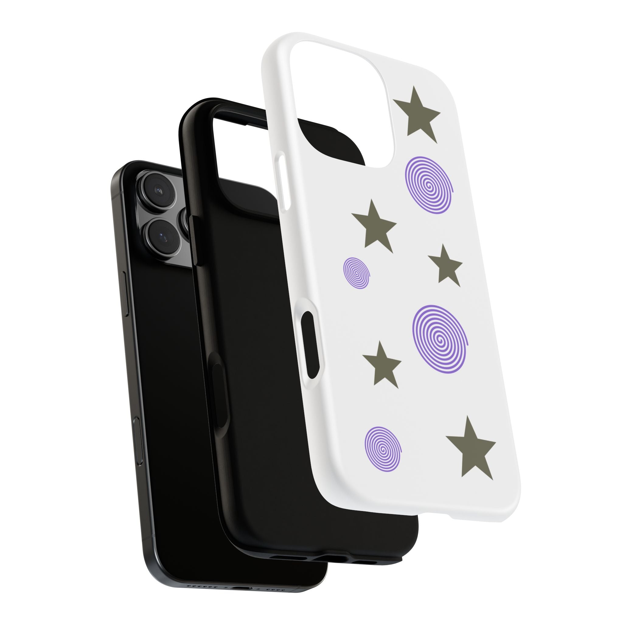 Trendy Phone Case, Stylish Phone Cover, Protective Phone Shell, Unique Phone Accessory, Gift for Her, Star and Swirl Design