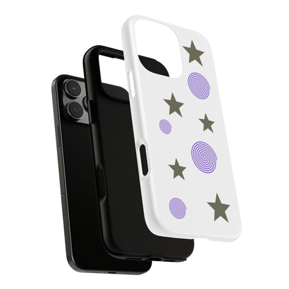Trendy Phone Case, Stylish Phone Cover, Protective Phone Shell, Unique Phone Accessory, Gift for Her, Star and Swirl Design