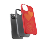 Stylish Phone Case with Floral Hearts Design, Tough Phone Cover, Unique Gift for Her, Trendy Accessories, Spring Vibe, Custom Cases