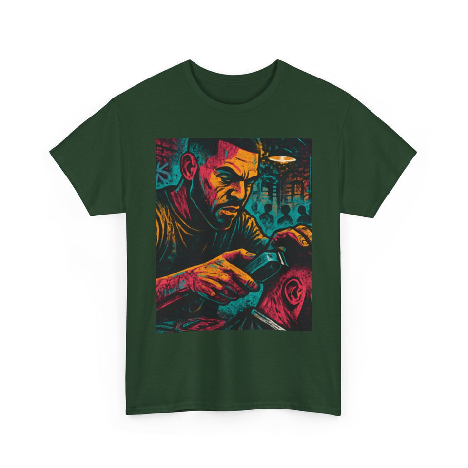 Barber Art Tee - Vintage Barber Graphic Shirt, Gift for Barbers, Cool T-Shirt for Men, Stylish Unisex Cotton Tee, Casual Wear