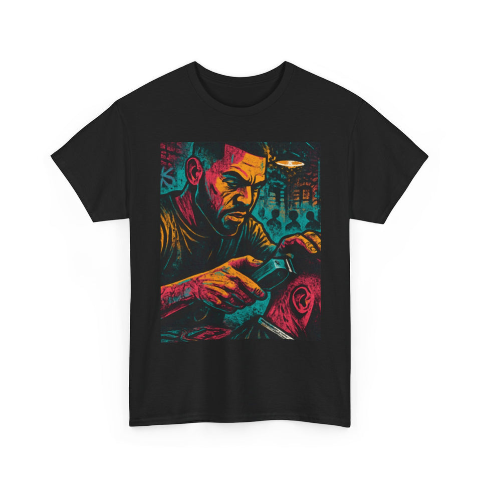 Barber Art Tee - Vintage Barber Graphic Shirt, Gift for Barbers, Cool T-Shirt for Men, Stylish Unisex Cotton Tee, Casual Wear