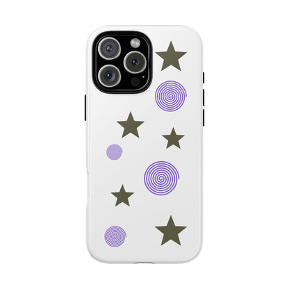 Trendy Phone Case, Stylish Phone Cover, Protective Phone Shell, Unique Phone Accessory, Gift for Her, Star and Swirl Design