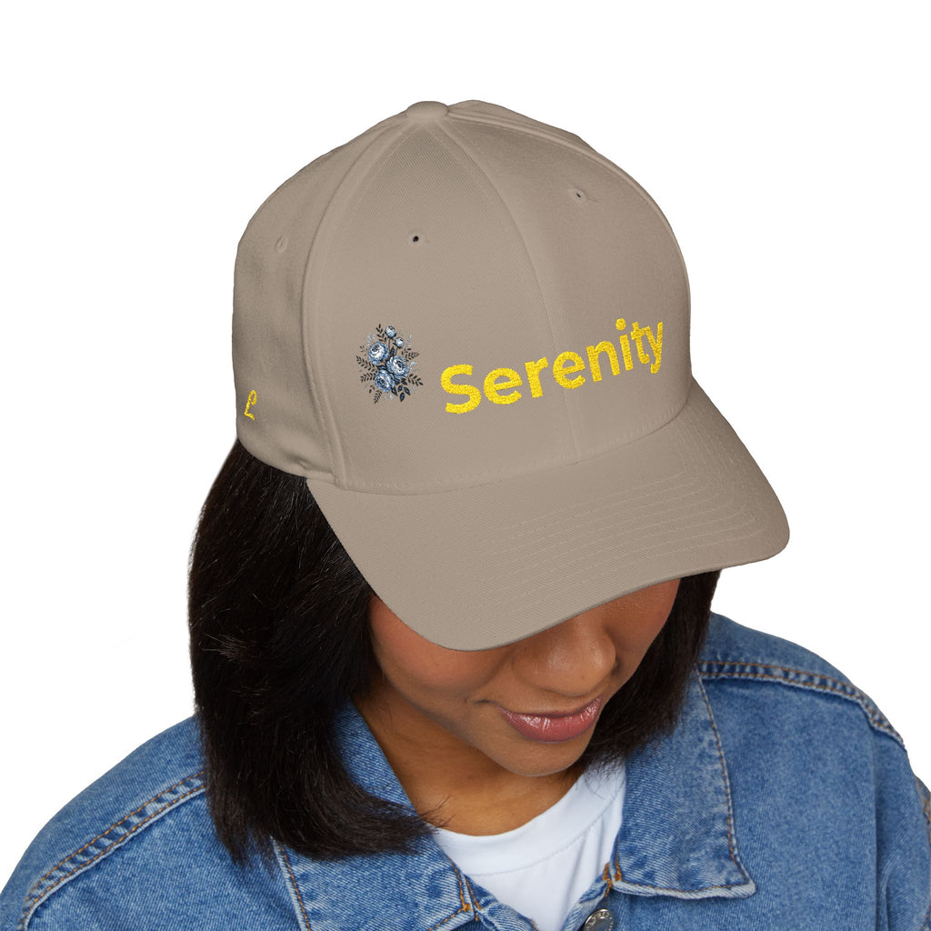 Serenity Embroidered Cap — Floral Calm Baseball Hat