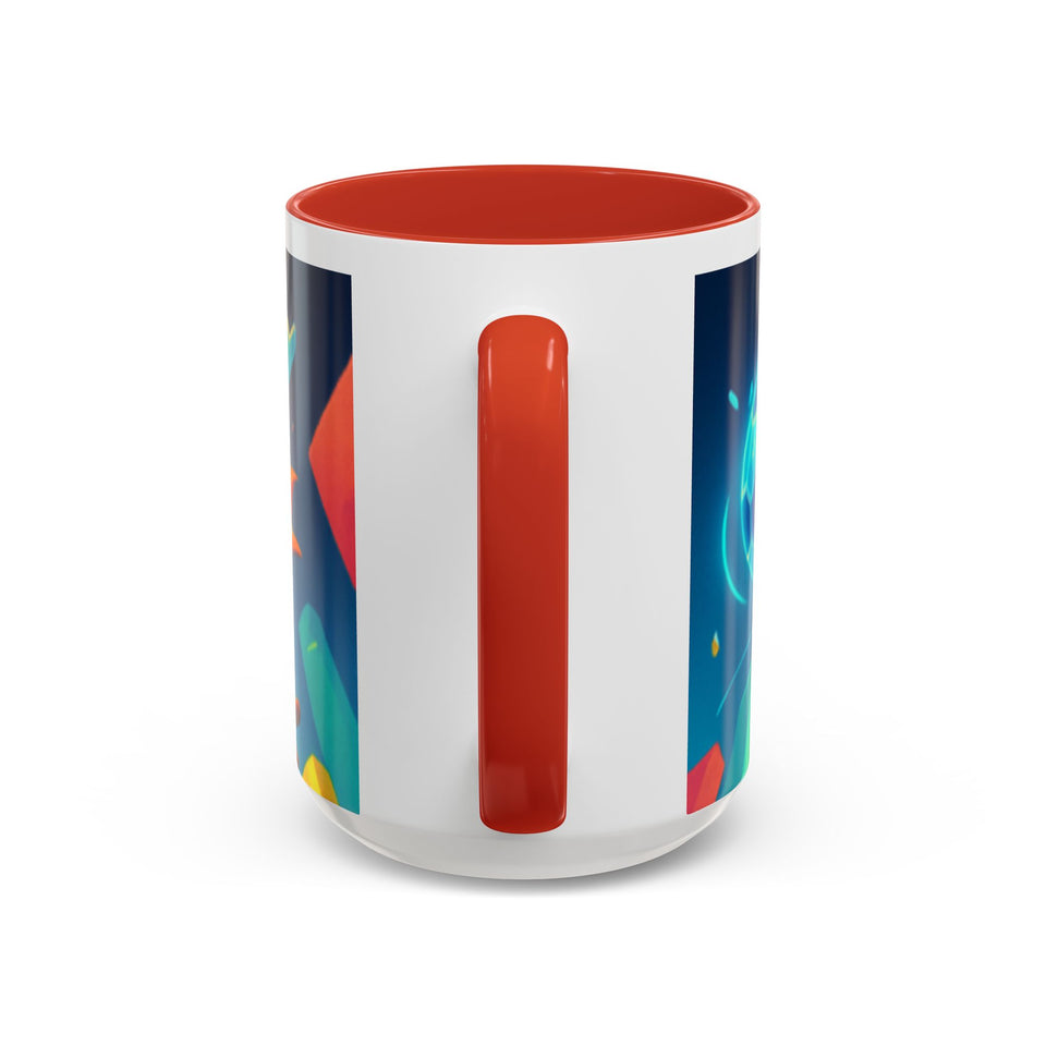 CartersLog Happy Fox Space Adventure Accent Coffee Mug – 11oz & 15oz Cute Cosmic Design
