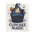 Cupcake Magic Velveteen Plush Blanket, Cozy Throw Blanket for Fall, Halloween Home Décor, Fun Gift for Kids, Soft Snuggle Blanket