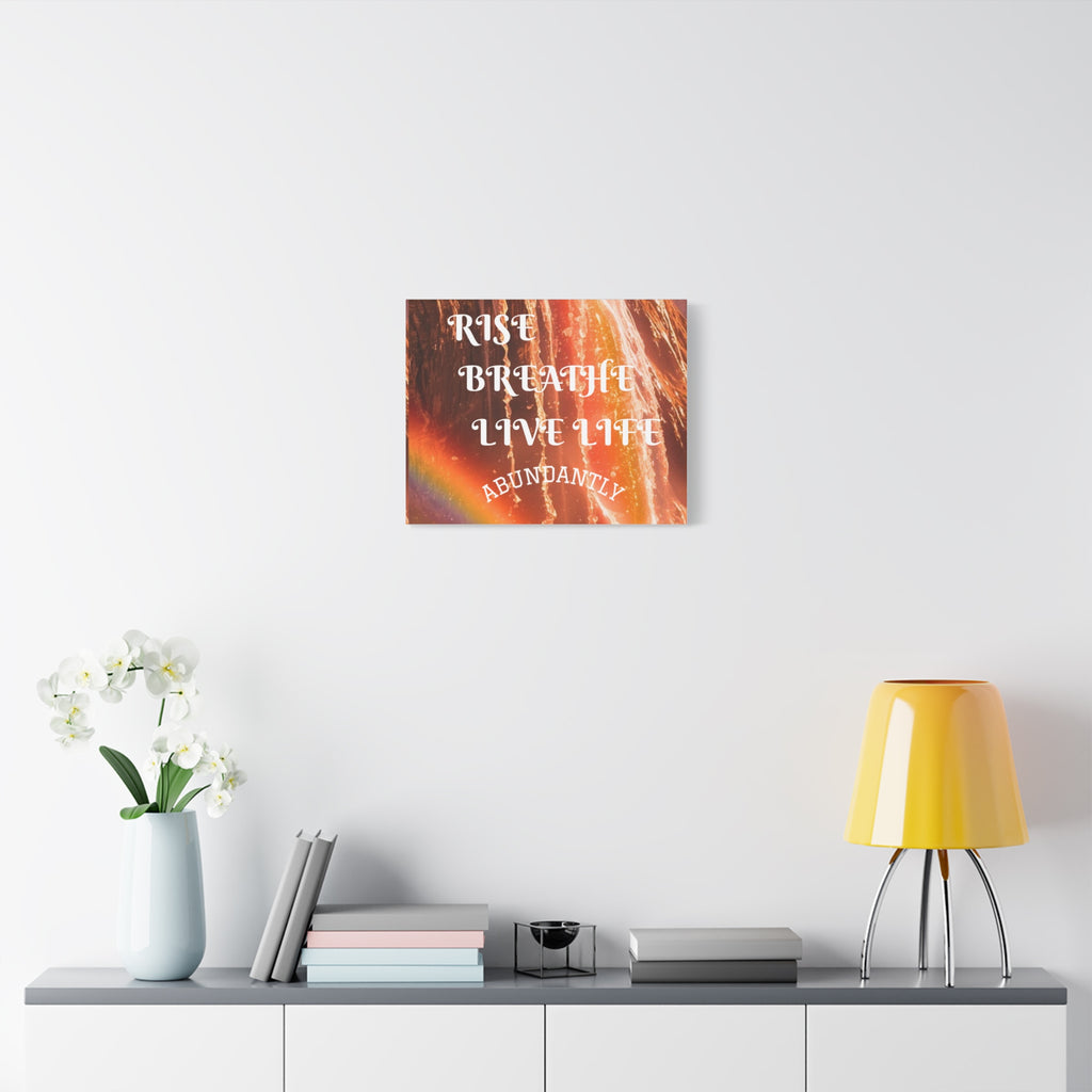 Inspirational Wall Art Canvas, RISE & BREATHE, Motivational Home Decor, Gift for Yoga Lovers, Positive Vibes Art