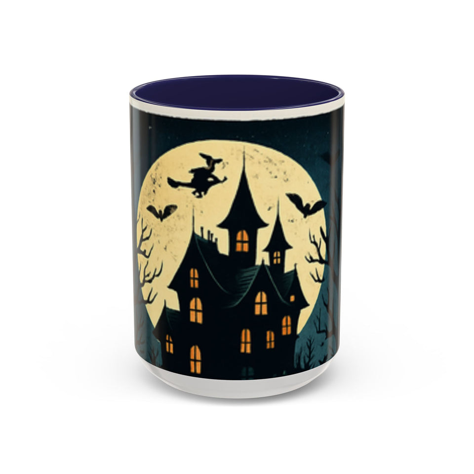 CartersLog Cozy October Fright Night Accent Coffee Mug – 11oz & 15oz Autumn Halloween Ceramic Cup