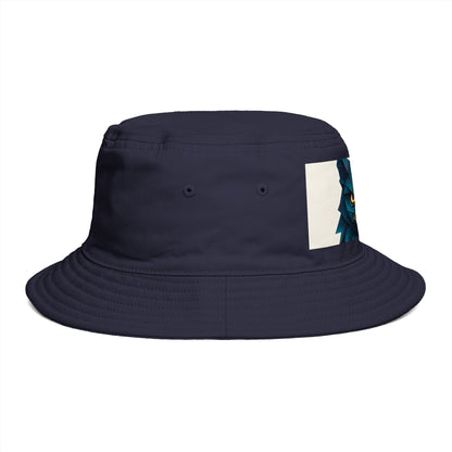 Tribal Geometric Owl Bucket Hat — Colorful Mountain Owl Face Print