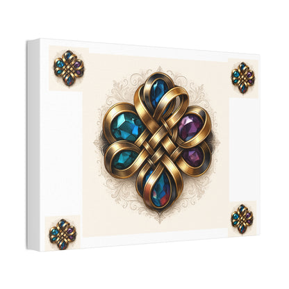 Canvas Wall Art, Elegant Gemstone Knot Design, Home Decor, Unique Gift, Art Print, Wall Hanging, Apartment Decor