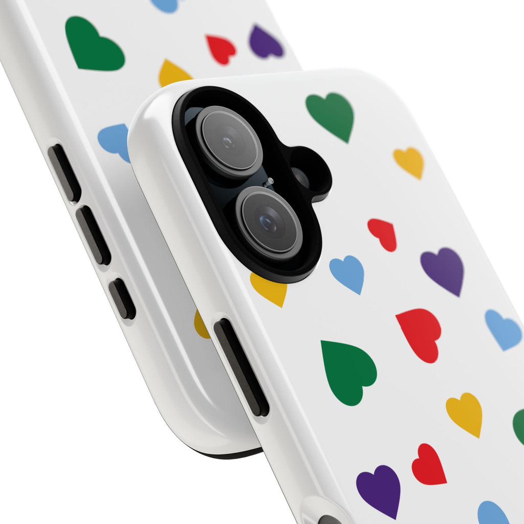 Rainbow Hearts Phone Case | Tough Cases, Spring Vibe, Trendy Accessories
