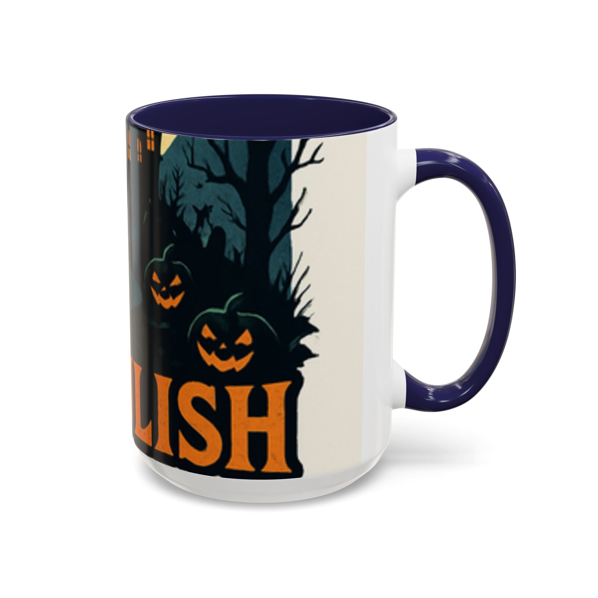 Spooky Cozy October Accent Coffee Mug — Autumn Vibe Ceramic (11/15 oz)