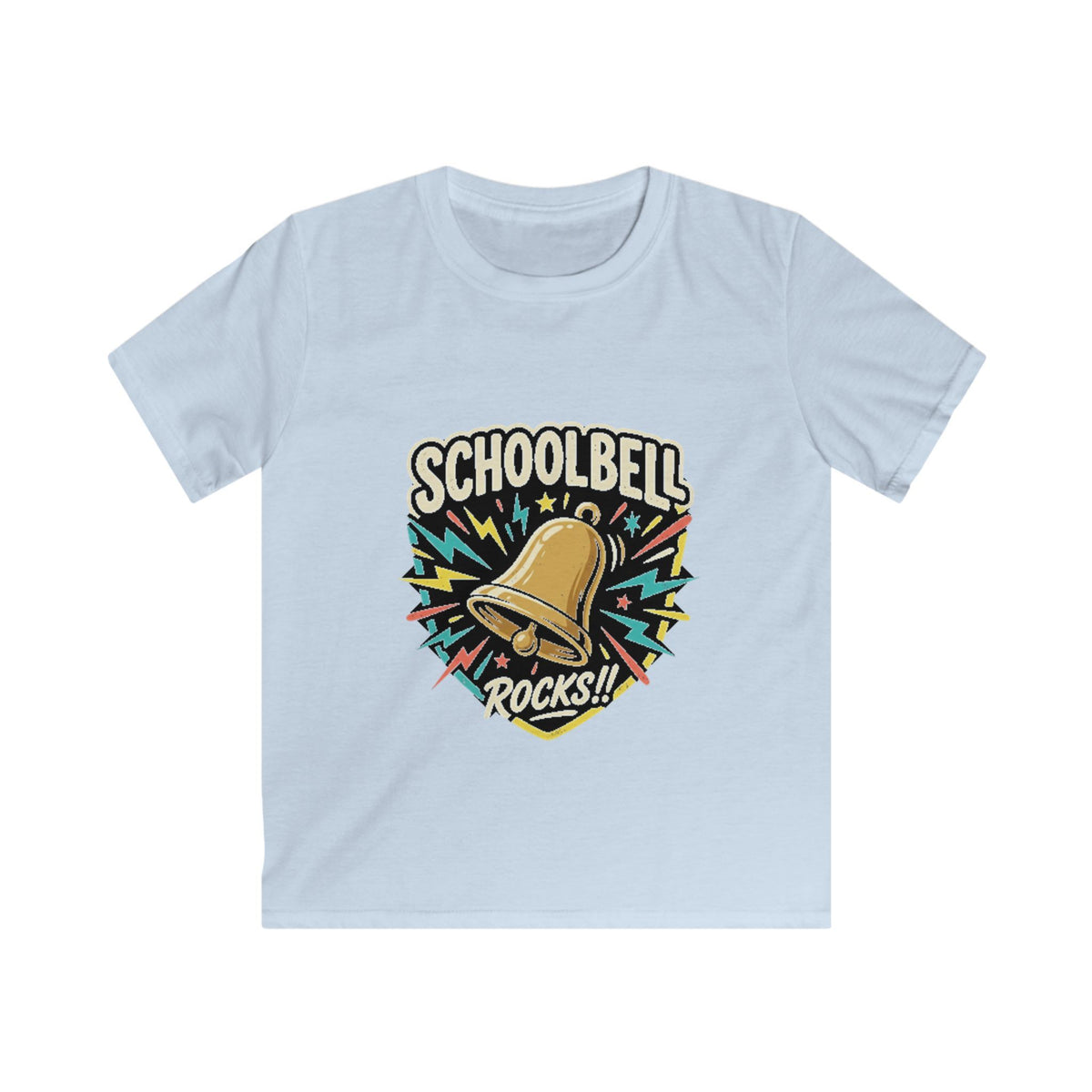 Schoolbell Rocks kids graphic T-shirt for school days