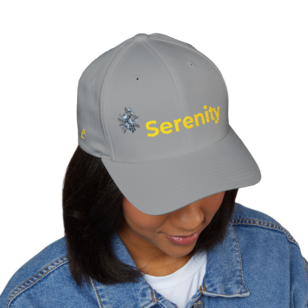 Serenity Embroidered Cap — Floral Calm Baseball Hat