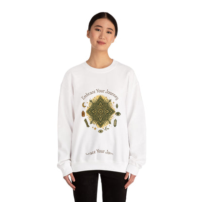Embrace Your Journey Mandala Crewneck Sweatshirt | Boho Spiritual Meditation